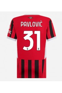 AC Milan Strahinja Pavlovic #31 Voetbaltruitje Thuis tenue Dames 2024-25 Korte Mouw